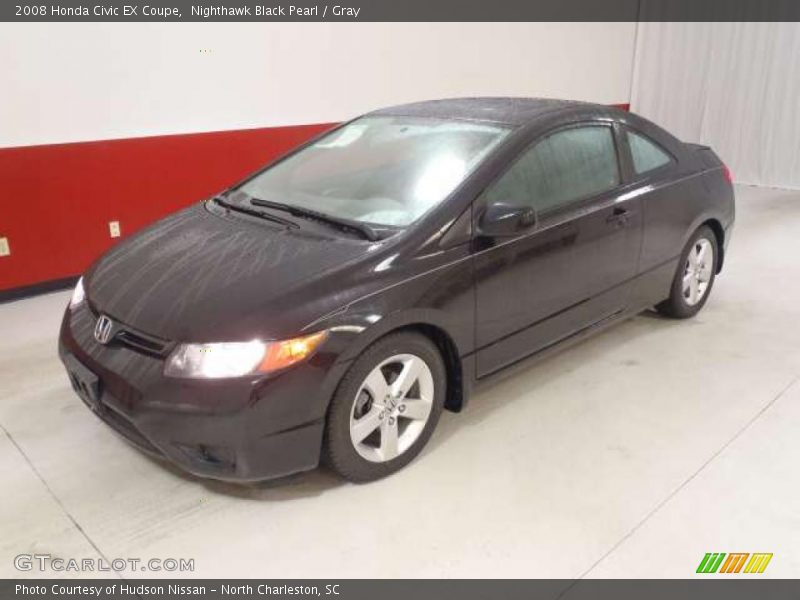 Nighthawk Black Pearl / Gray 2008 Honda Civic EX Coupe