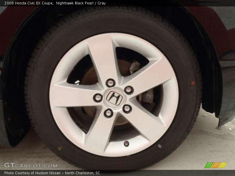 Nighthawk Black Pearl / Gray 2008 Honda Civic EX Coupe