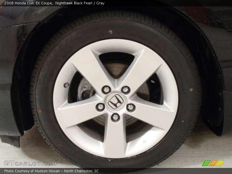 Nighthawk Black Pearl / Gray 2008 Honda Civic EX Coupe