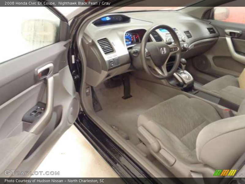 Nighthawk Black Pearl / Gray 2008 Honda Civic EX Coupe
