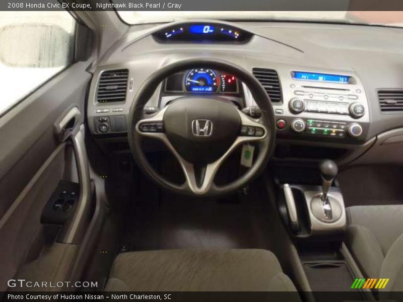 Nighthawk Black Pearl / Gray 2008 Honda Civic EX Coupe