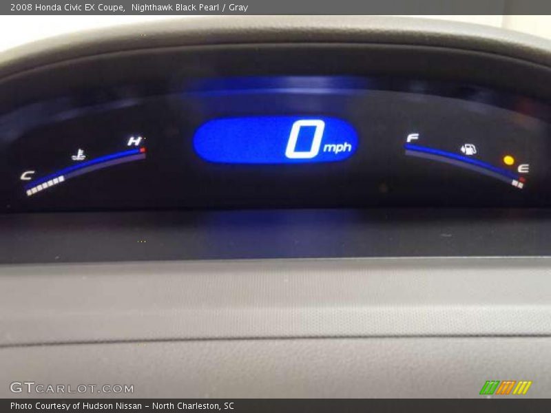 Nighthawk Black Pearl / Gray 2008 Honda Civic EX Coupe