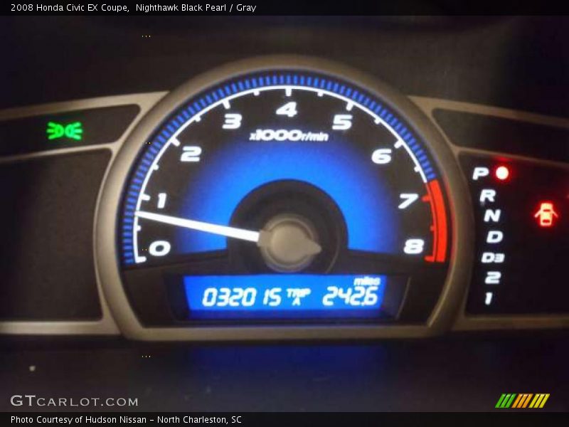 Nighthawk Black Pearl / Gray 2008 Honda Civic EX Coupe