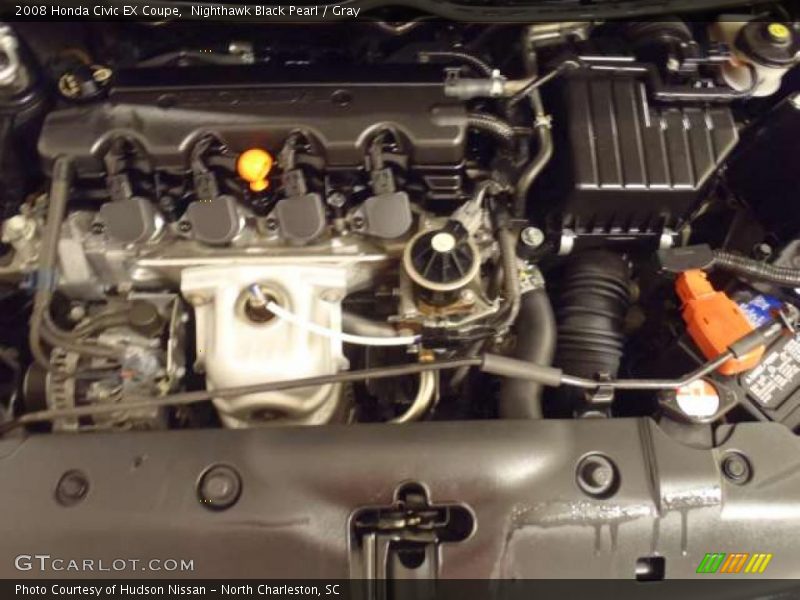 Nighthawk Black Pearl / Gray 2008 Honda Civic EX Coupe