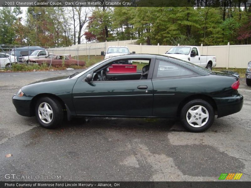 Dark Green Metallic / Graphite Gray 2003 Chevrolet Cavalier Coupe