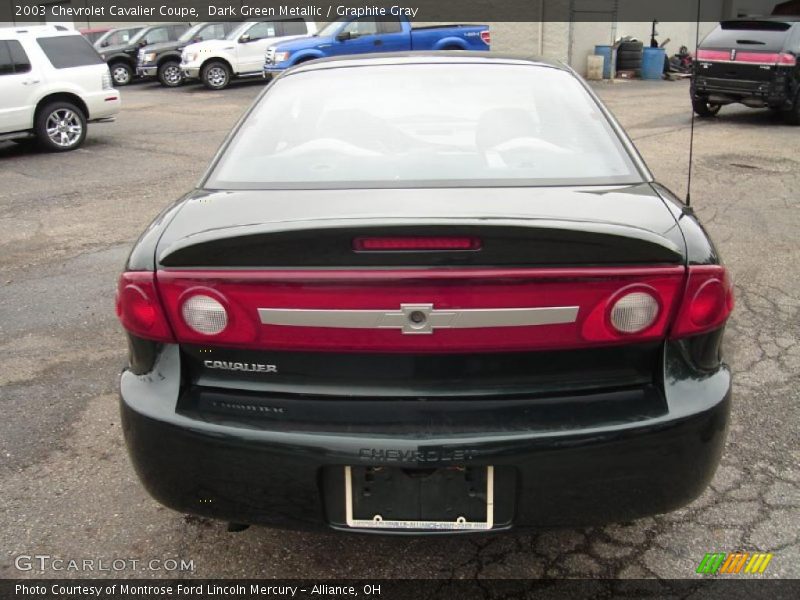 Dark Green Metallic / Graphite Gray 2003 Chevrolet Cavalier Coupe