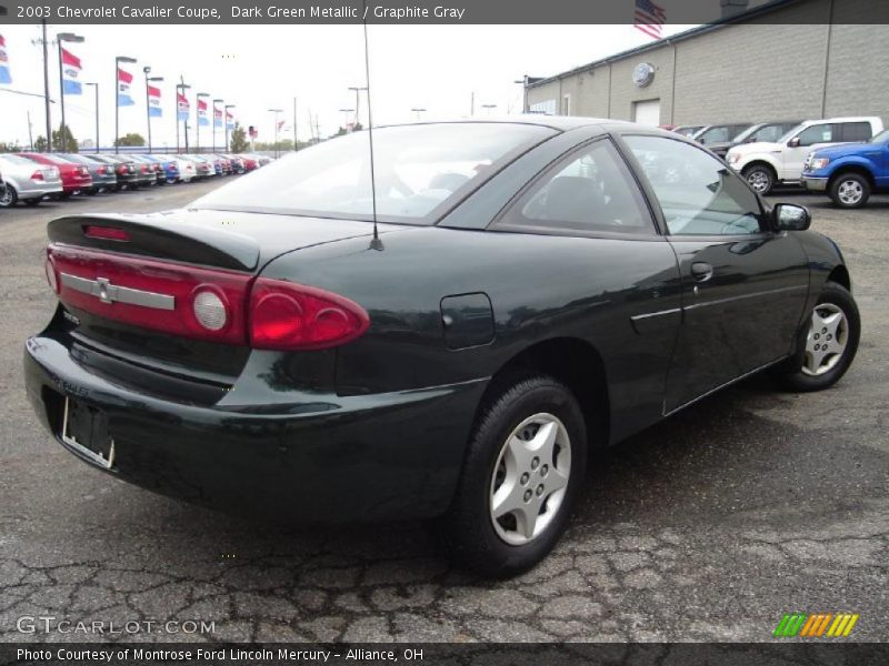 Dark Green Metallic / Graphite Gray 2003 Chevrolet Cavalier Coupe