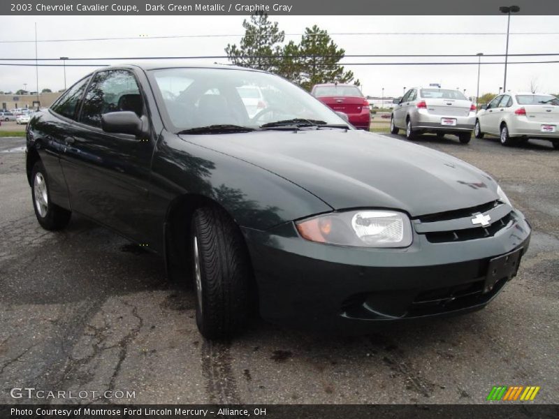Dark Green Metallic / Graphite Gray 2003 Chevrolet Cavalier Coupe