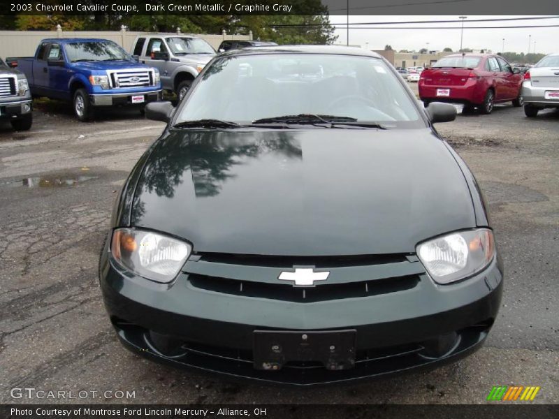 Dark Green Metallic / Graphite Gray 2003 Chevrolet Cavalier Coupe