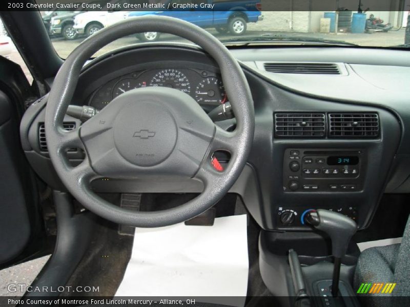 Dark Green Metallic / Graphite Gray 2003 Chevrolet Cavalier Coupe