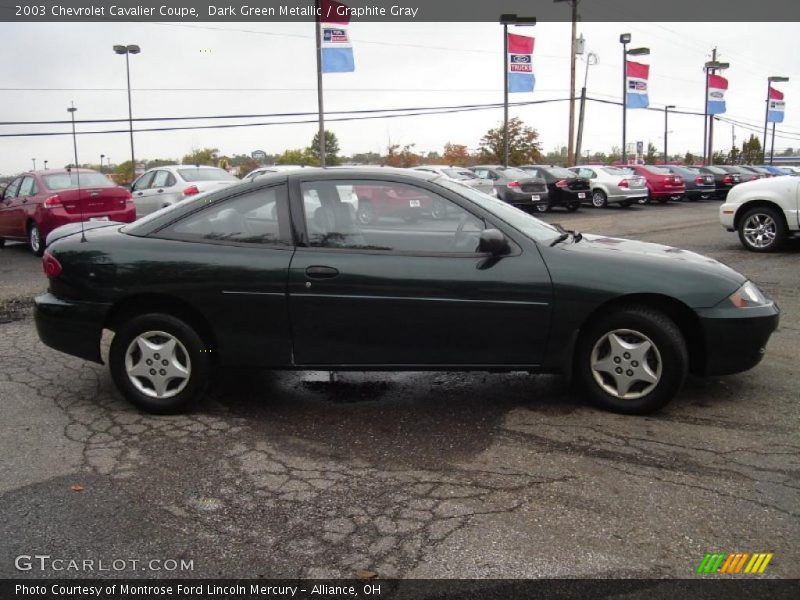 Dark Green Metallic / Graphite Gray 2003 Chevrolet Cavalier Coupe