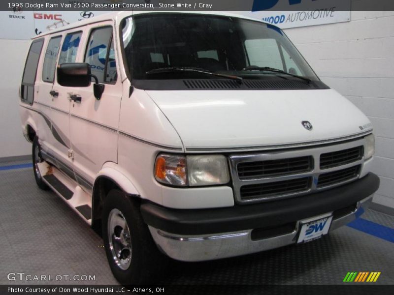 Stone White / Gray 1996 Dodge Ram Van 2500 Passenger Conversion