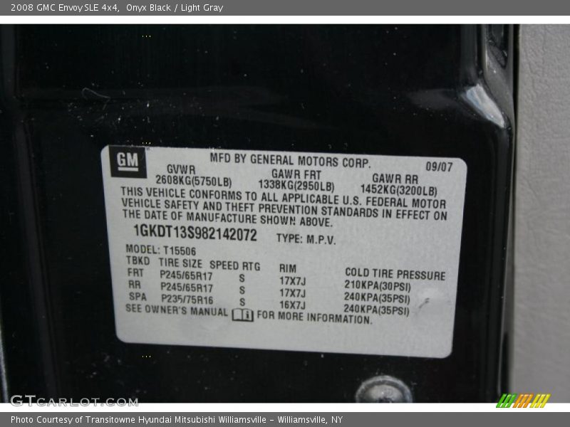 Onyx Black / Light Gray 2008 GMC Envoy SLE 4x4