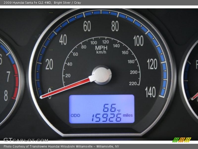 Bright Silver / Gray 2009 Hyundai Santa Fe GLS 4WD