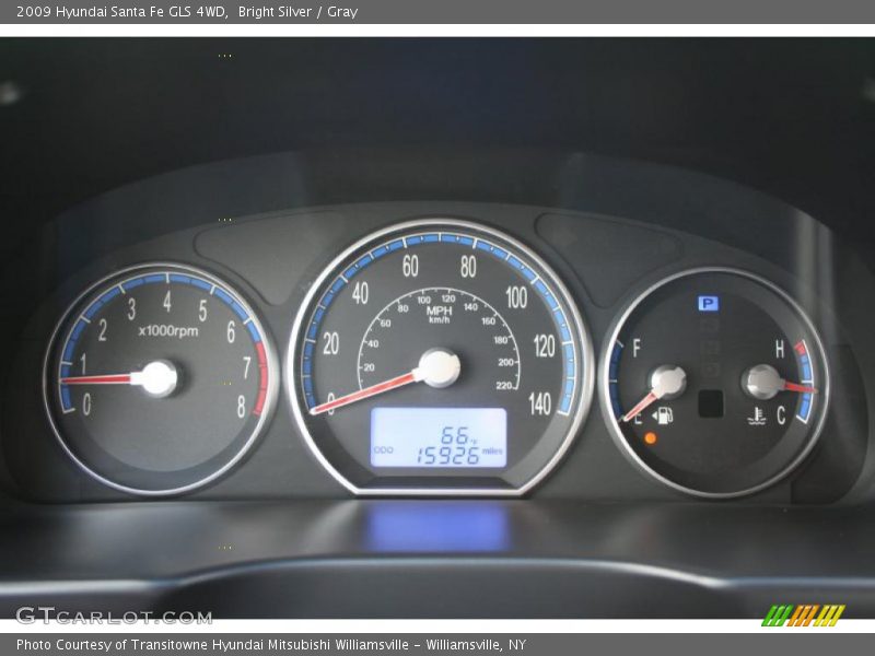 Bright Silver / Gray 2009 Hyundai Santa Fe GLS 4WD
