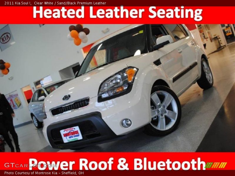 Clear White / Sand/Black Premium Leather 2011 Kia Soul !