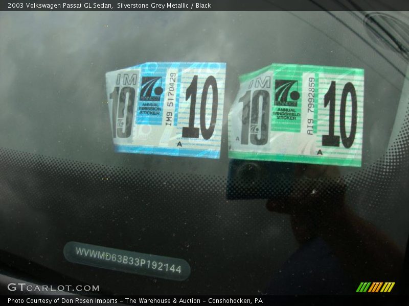Silverstone Grey Metallic / Black 2003 Volkswagen Passat GL Sedan
