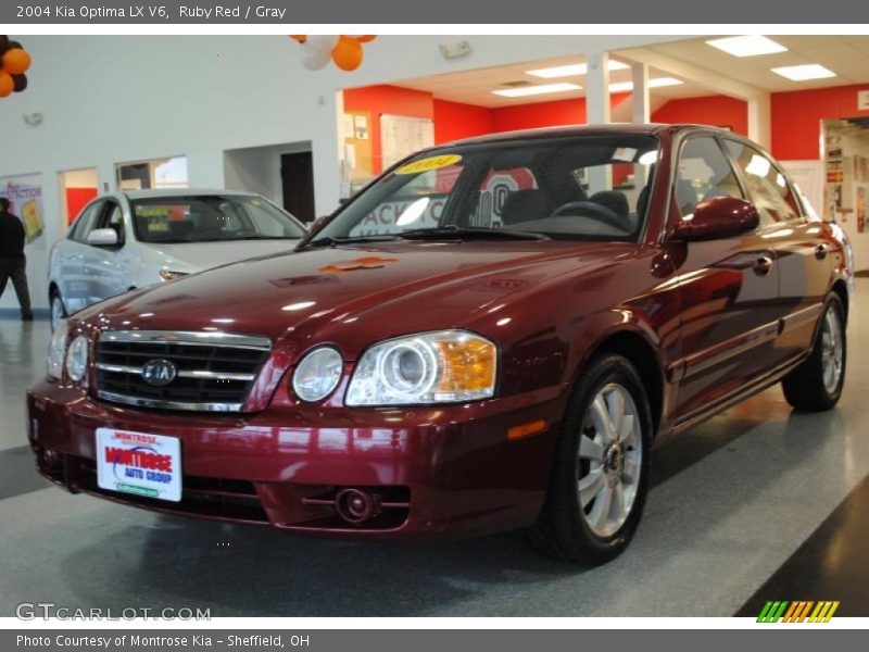 Ruby Red / Gray 2004 Kia Optima LX V6