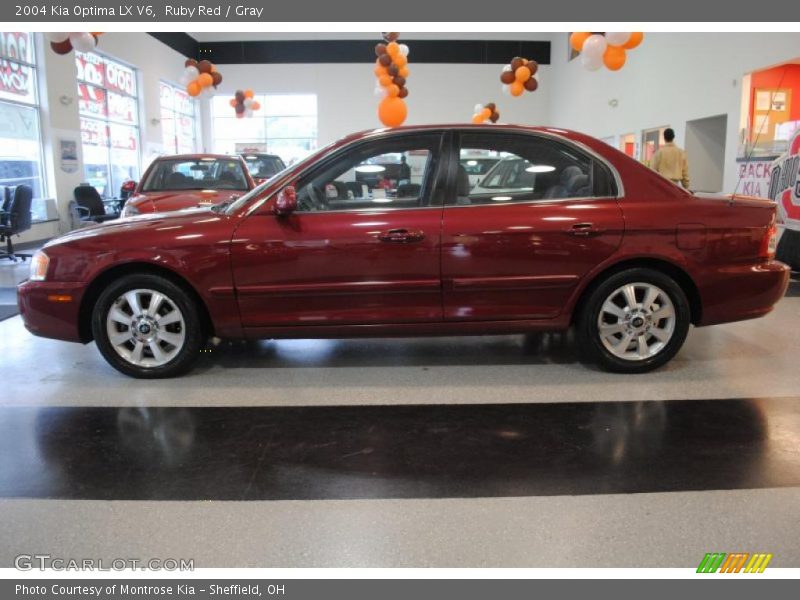 Ruby Red / Gray 2004 Kia Optima LX V6