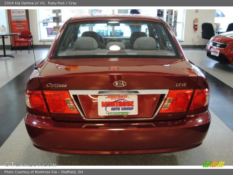 Ruby Red / Gray 2004 Kia Optima LX V6