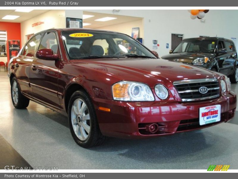 Ruby Red / Gray 2004 Kia Optima LX V6
