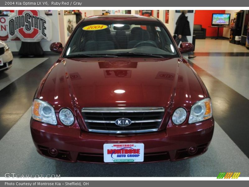 Ruby Red / Gray 2004 Kia Optima LX V6