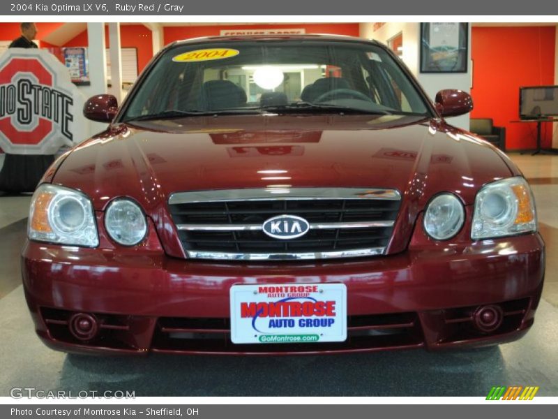 Ruby Red / Gray 2004 Kia Optima LX V6