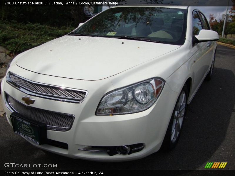 White / Cocoa/Cashmere Beige 2008 Chevrolet Malibu LTZ Sedan