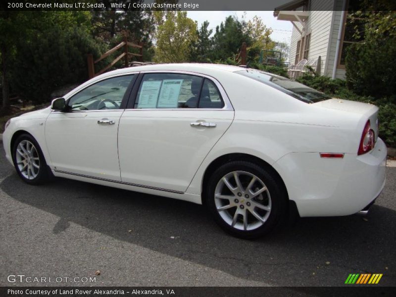 White / Cocoa/Cashmere Beige 2008 Chevrolet Malibu LTZ Sedan