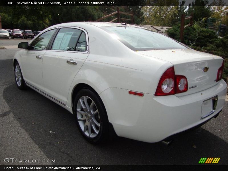 White / Cocoa/Cashmere Beige 2008 Chevrolet Malibu LTZ Sedan
