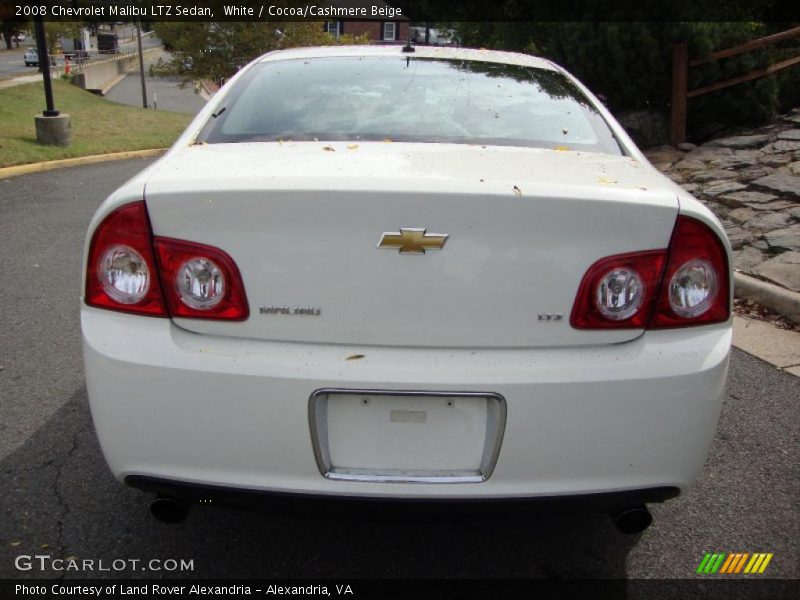 White / Cocoa/Cashmere Beige 2008 Chevrolet Malibu LTZ Sedan