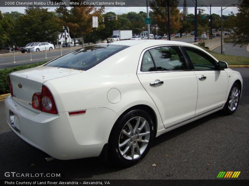 White / Cocoa/Cashmere Beige 2008 Chevrolet Malibu LTZ Sedan