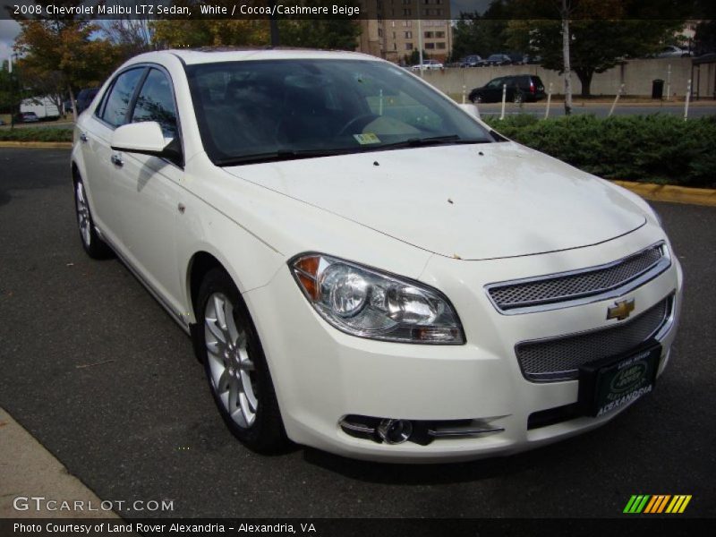 White / Cocoa/Cashmere Beige 2008 Chevrolet Malibu LTZ Sedan