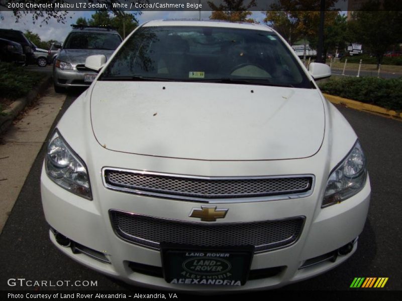 White / Cocoa/Cashmere Beige 2008 Chevrolet Malibu LTZ Sedan