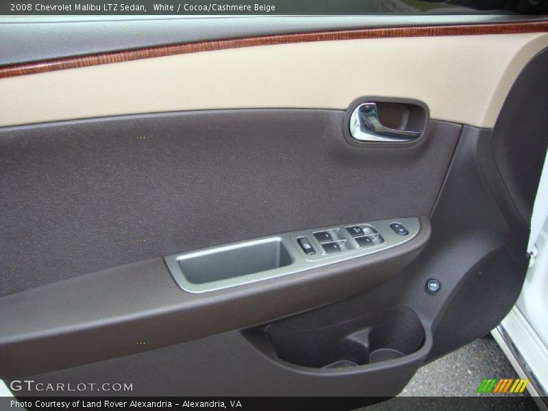 White / Cocoa/Cashmere Beige 2008 Chevrolet Malibu LTZ Sedan