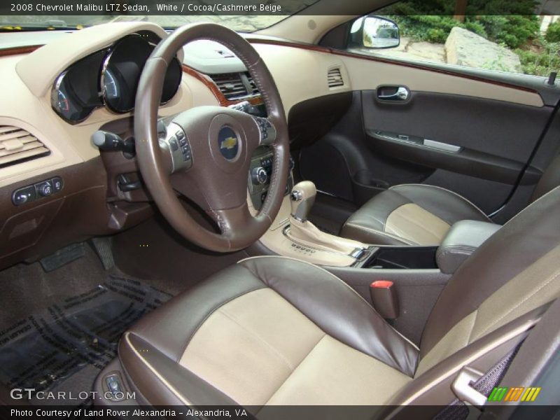 White / Cocoa/Cashmere Beige 2008 Chevrolet Malibu LTZ Sedan
