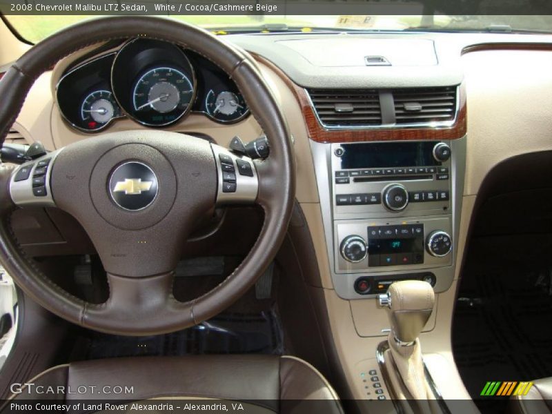 White / Cocoa/Cashmere Beige 2008 Chevrolet Malibu LTZ Sedan