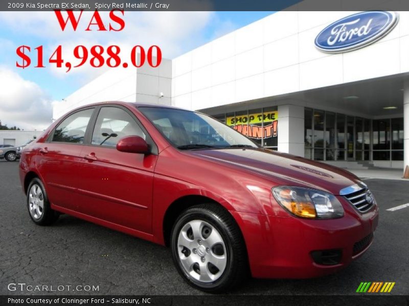 Spicy Red Metallic / Gray 2009 Kia Spectra EX Sedan
