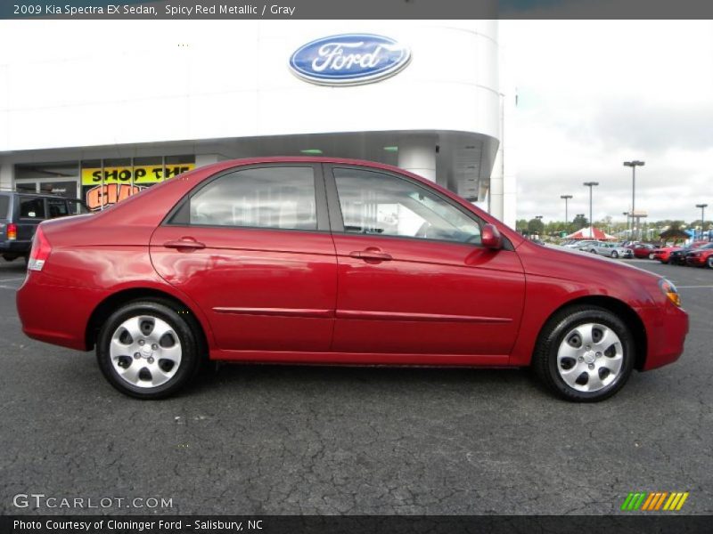 Spicy Red Metallic / Gray 2009 Kia Spectra EX Sedan