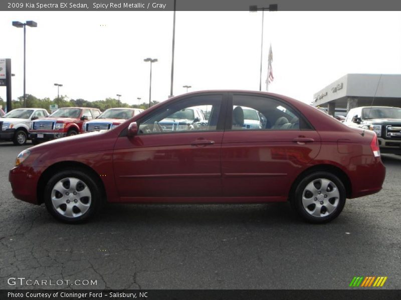 Spicy Red Metallic / Gray 2009 Kia Spectra EX Sedan