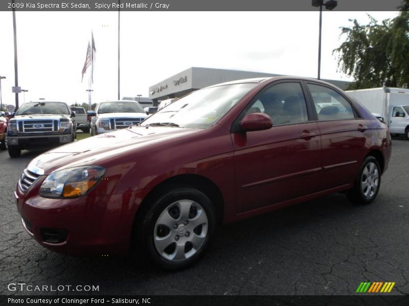 Spicy Red Metallic / Gray 2009 Kia Spectra EX Sedan