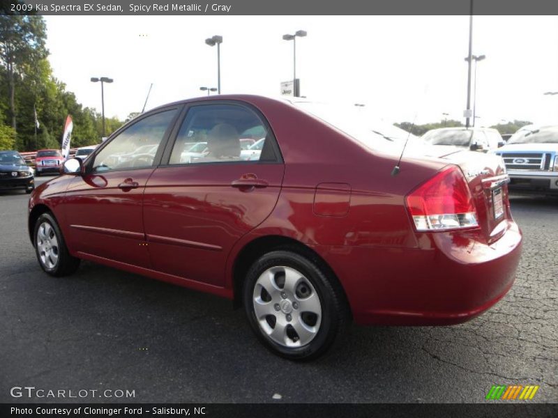 Spicy Red Metallic / Gray 2009 Kia Spectra EX Sedan