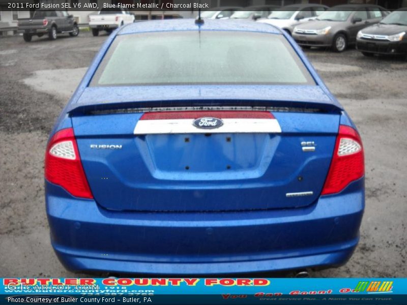 Blue Flame Metallic / Charcoal Black 2011 Ford Fusion SEL V6 AWD