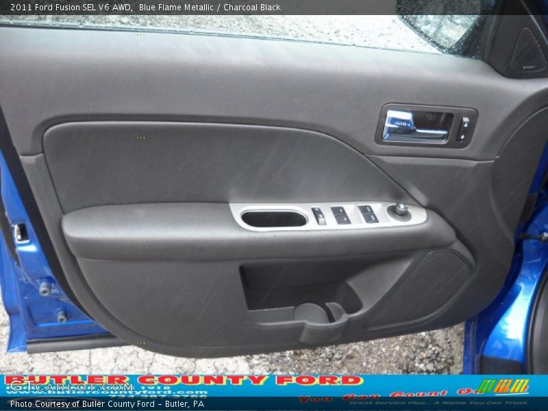 Blue Flame Metallic / Charcoal Black 2011 Ford Fusion SEL V6 AWD