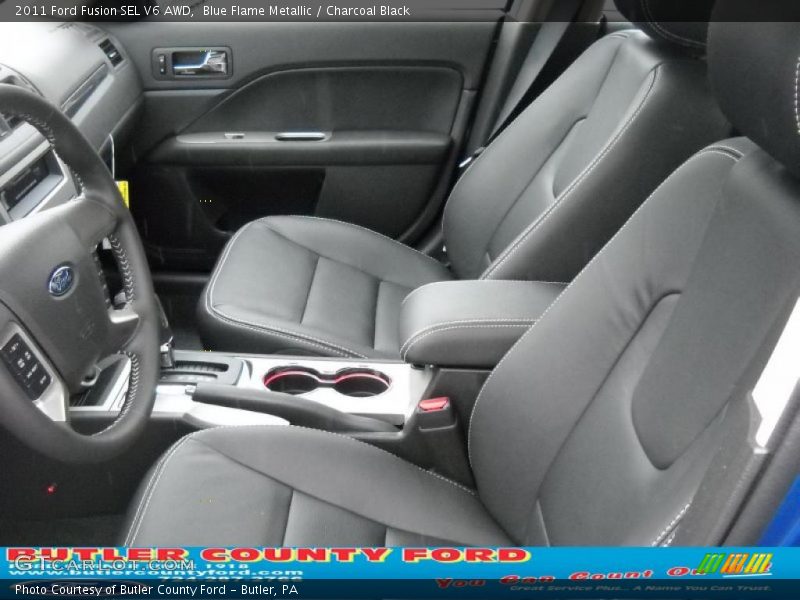 Blue Flame Metallic / Charcoal Black 2011 Ford Fusion SEL V6 AWD