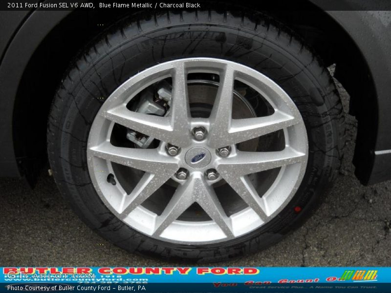 Blue Flame Metallic / Charcoal Black 2011 Ford Fusion SEL V6 AWD