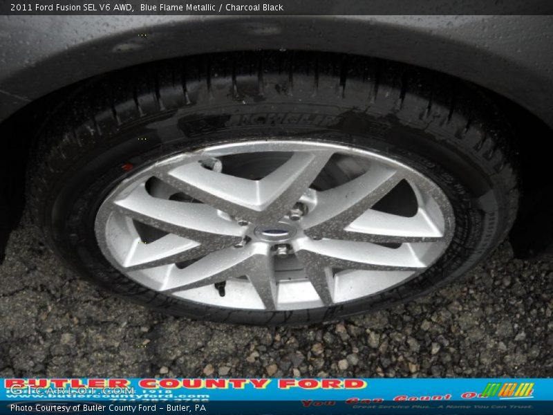 Blue Flame Metallic / Charcoal Black 2011 Ford Fusion SEL V6 AWD