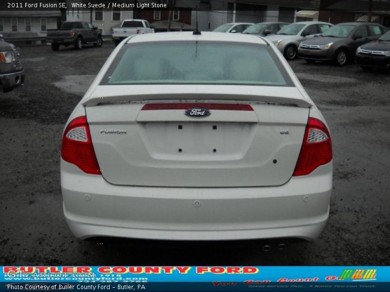 White Suede / Medium Light Stone 2011 Ford Fusion SE