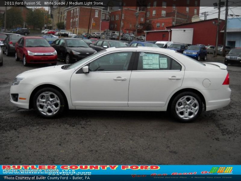 White Suede / Medium Light Stone 2011 Ford Fusion SE