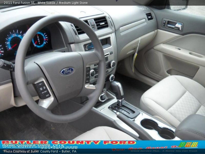 White Suede / Medium Light Stone 2011 Ford Fusion SE